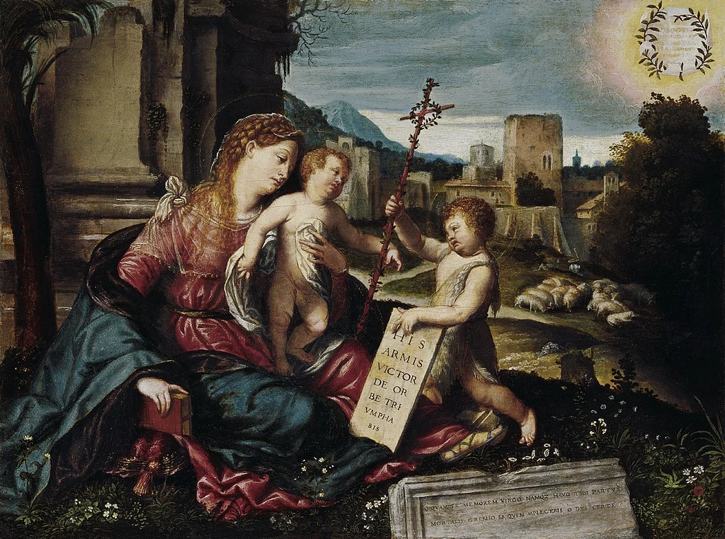 187-Alessandro Bonvicino-Moretto-Maria col Bambino e Giovannino-Vienna
